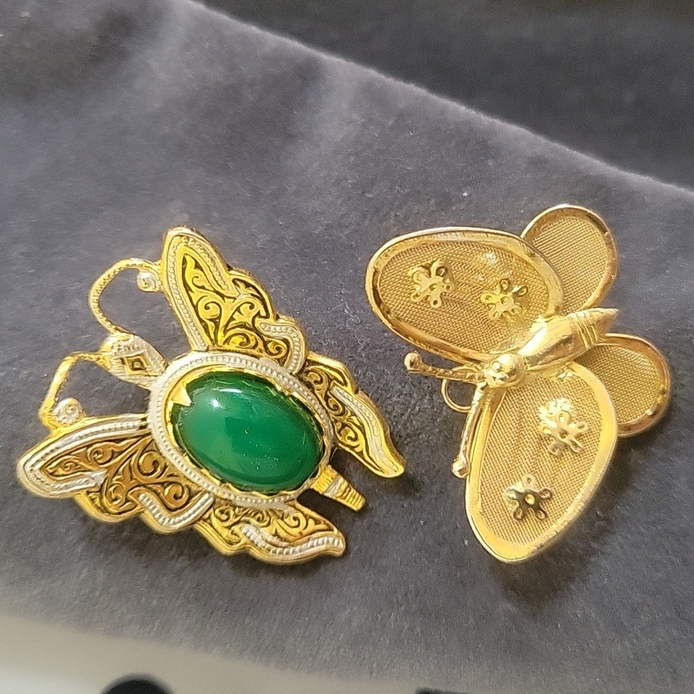Vintage Butterfly pins/brooches gold toned